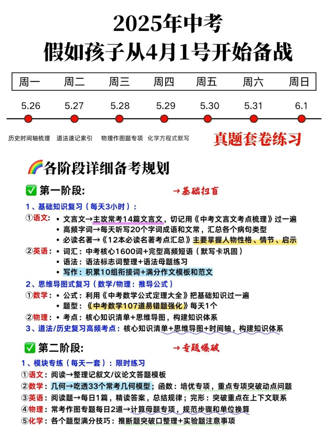 假如你从4月10号，开始拼命逆袭中考！ 第5张