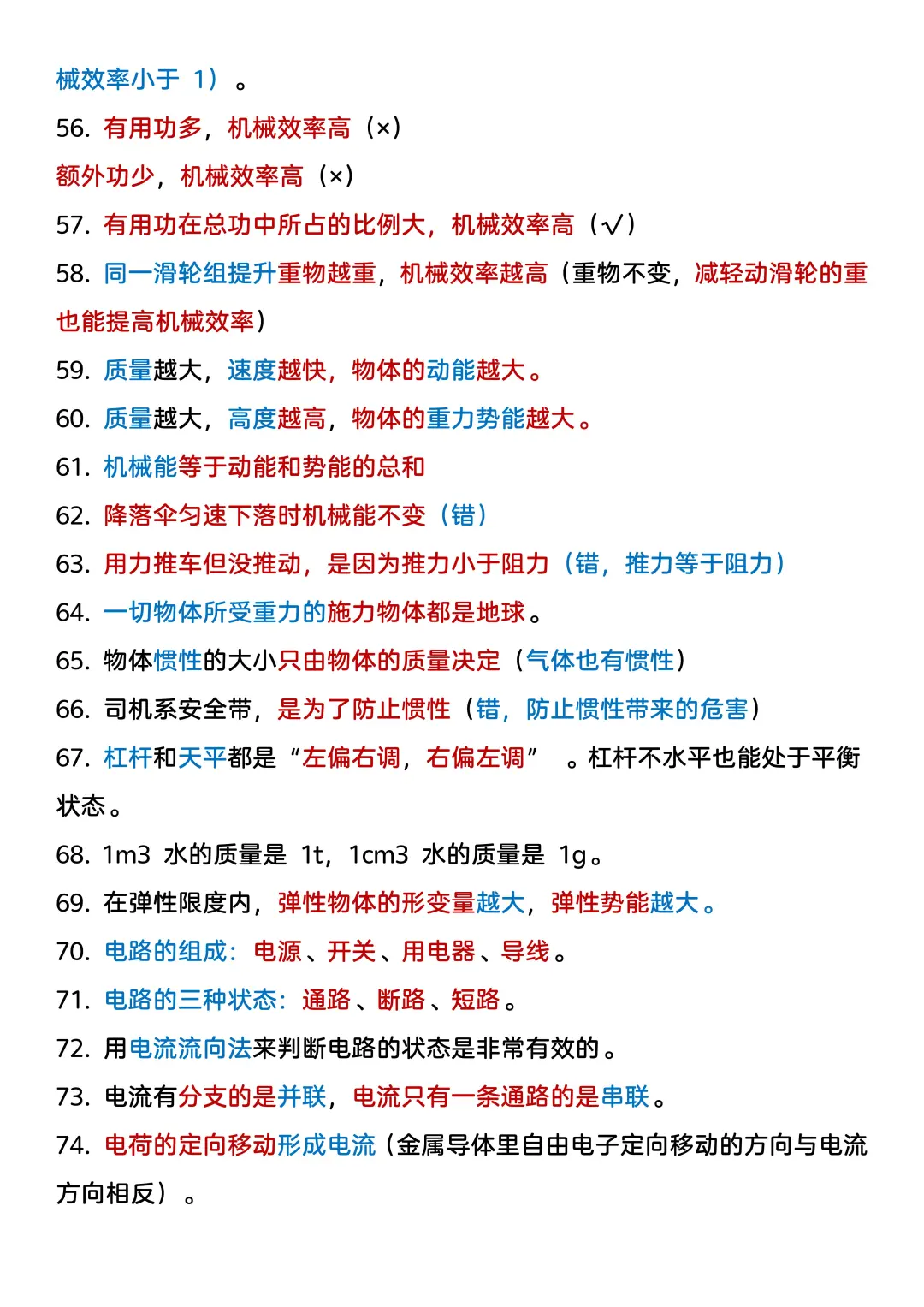中考物理152条必背知识点 第1张