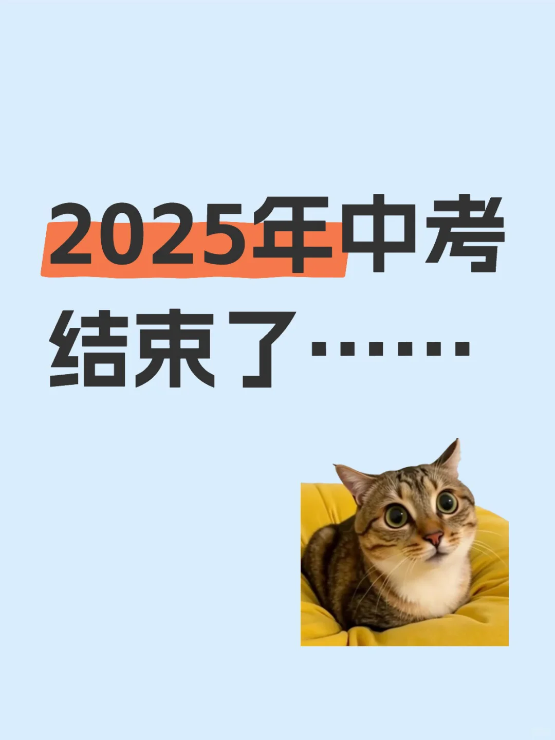 2025年中考结束了…… 第1张