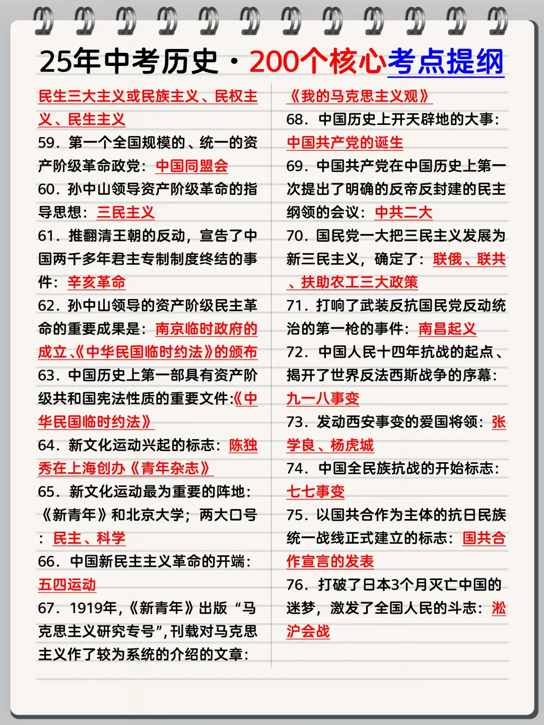中考历史吃透这200个考点，考试不丢分❗️ 第6张