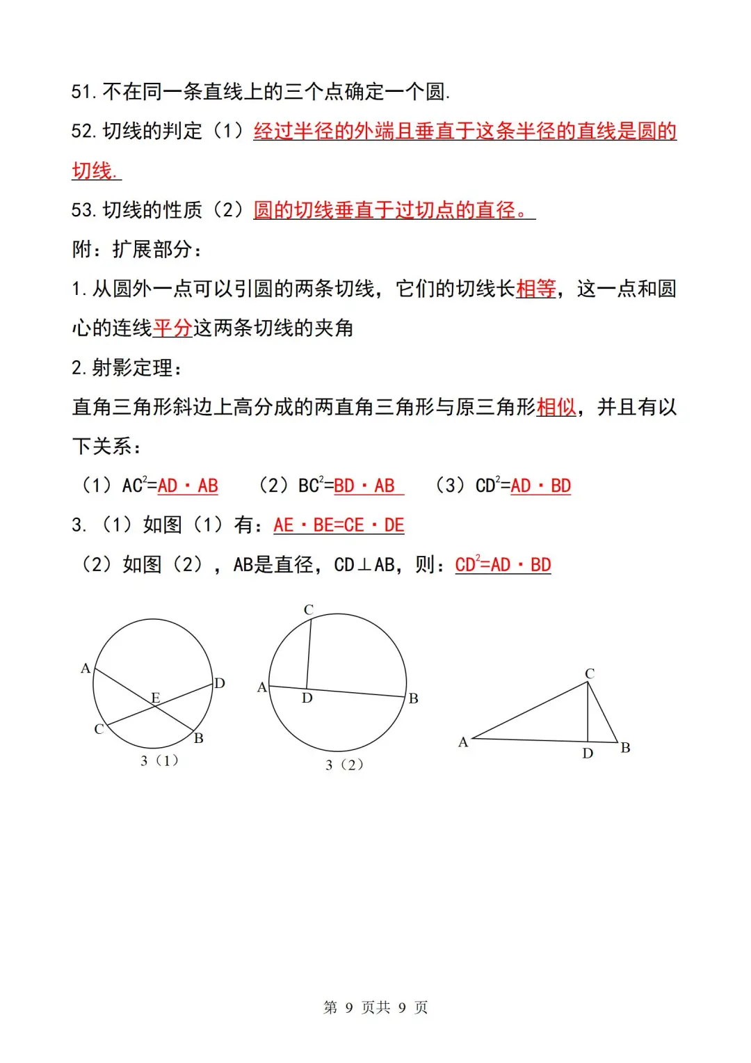 2025中考必备㊙️初中数学公式就这九页纸❗ 第1张