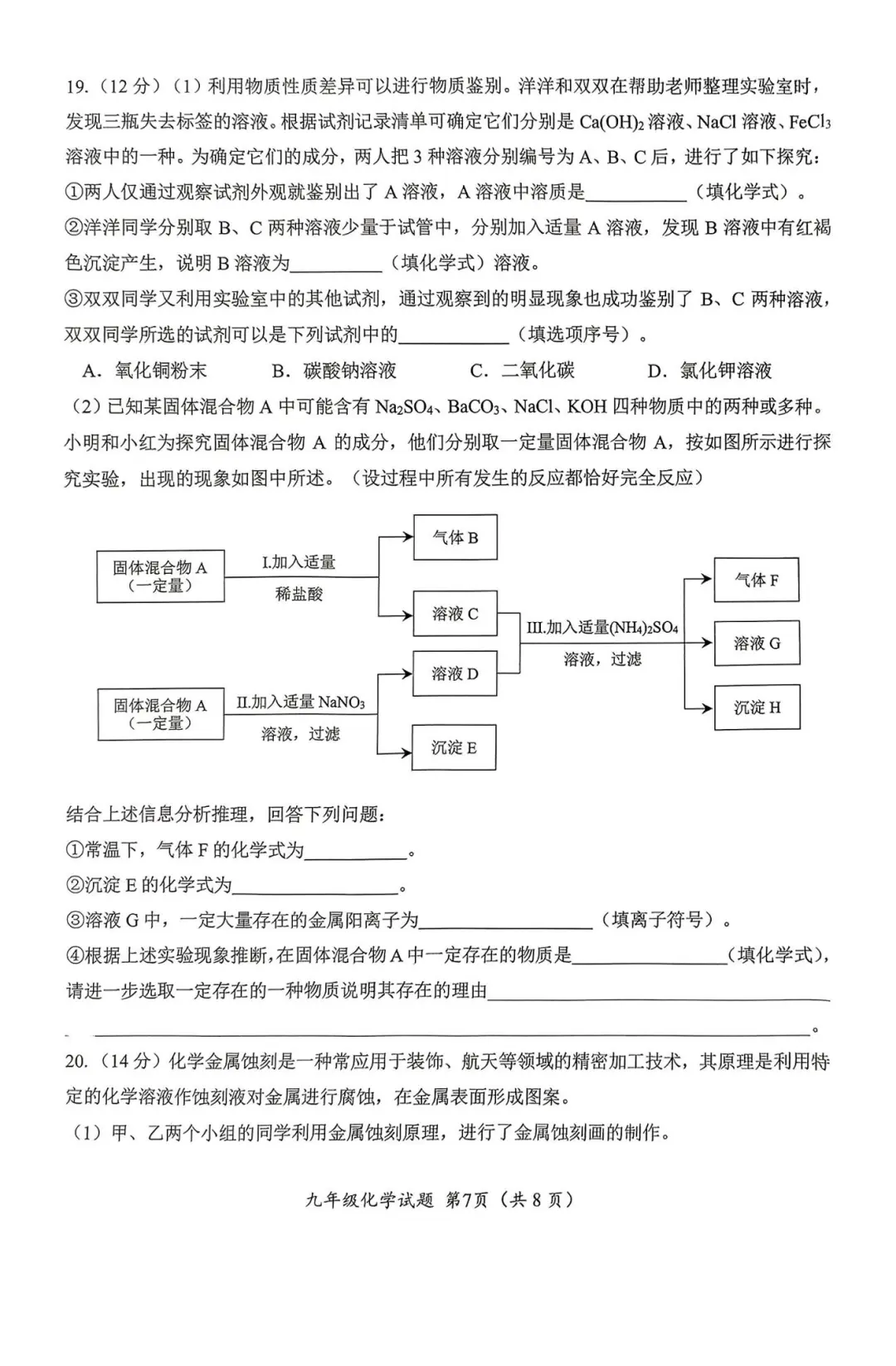 2025济南市槐荫区中考二模化学试题 第9张