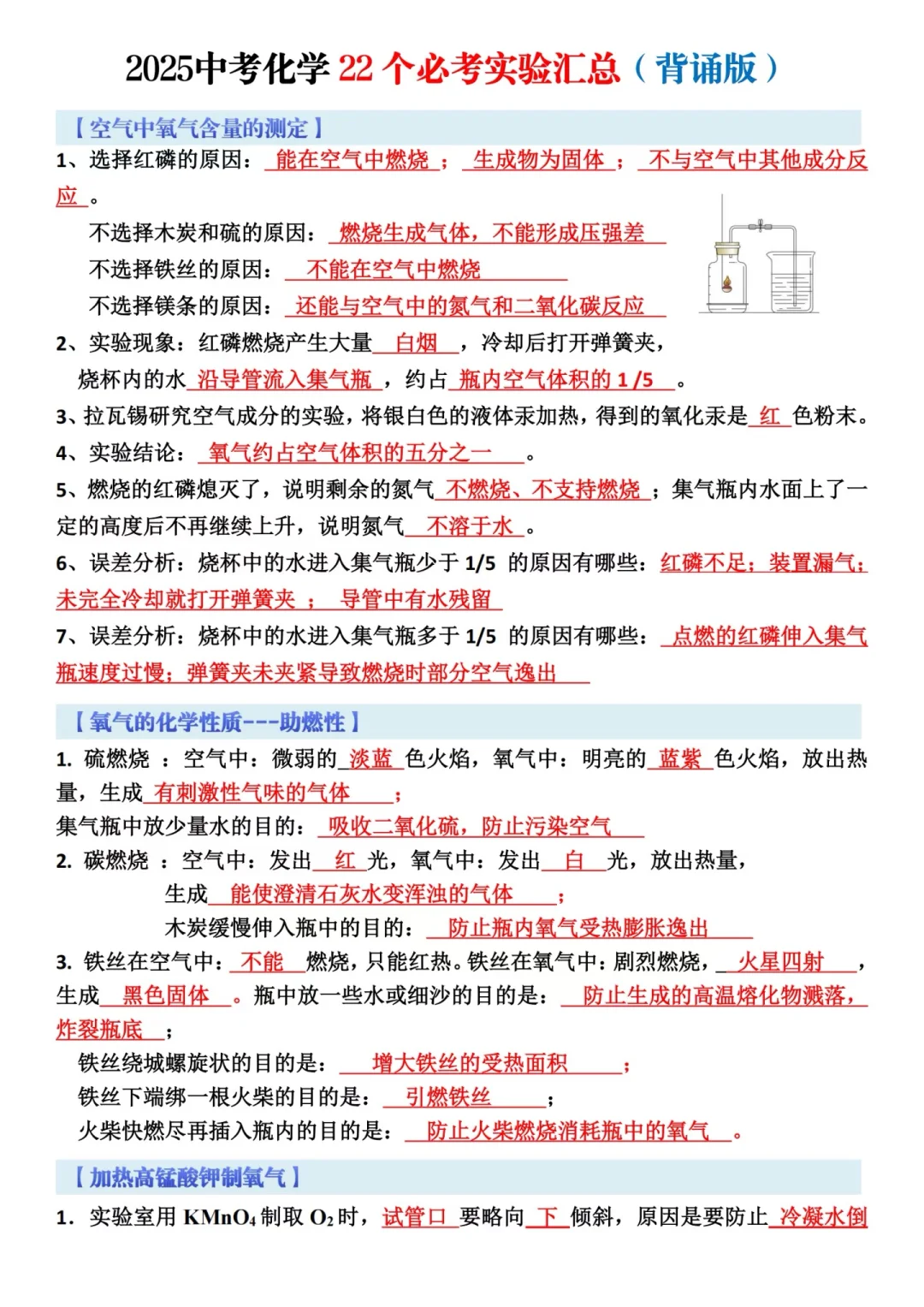 ✅2025中考化学22个必考实验汇总‼️ 第2张