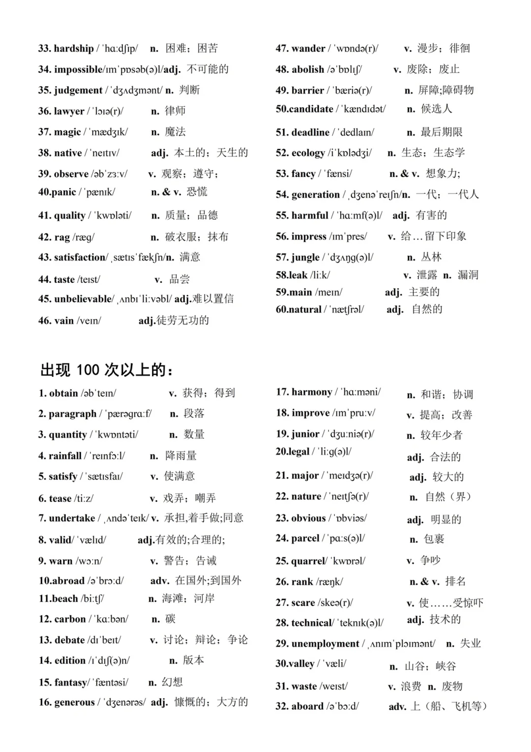 中考英语常考960个高频词 第4张