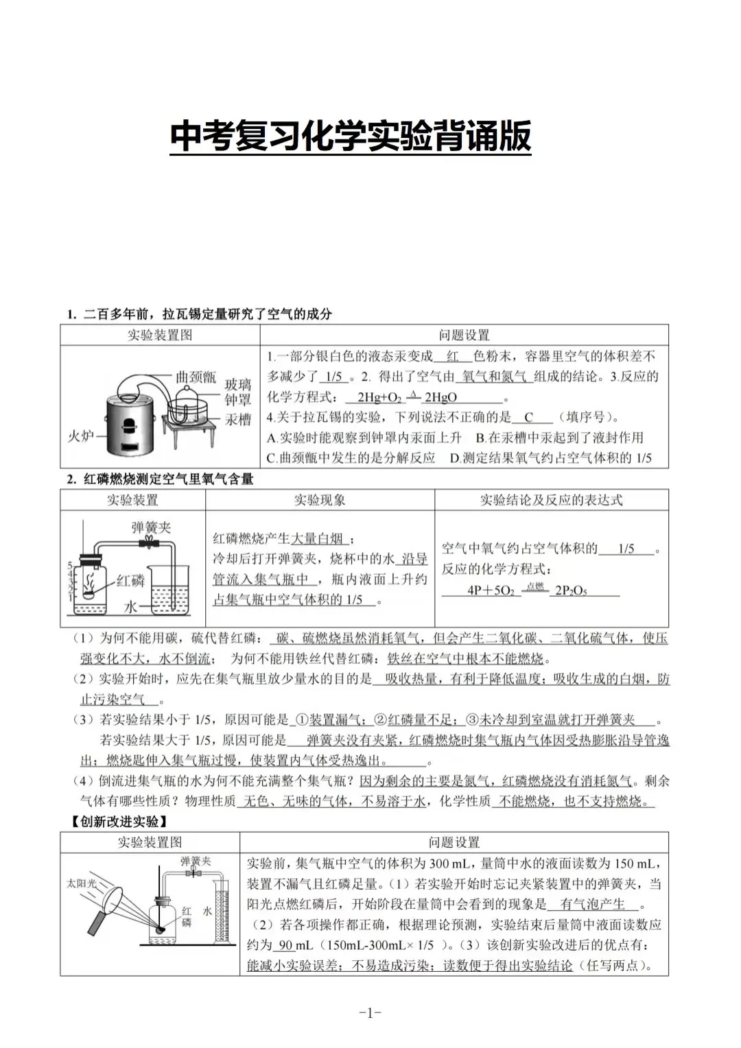 ✅2025中考化学22个必考实验汇总‼️ 第6张
