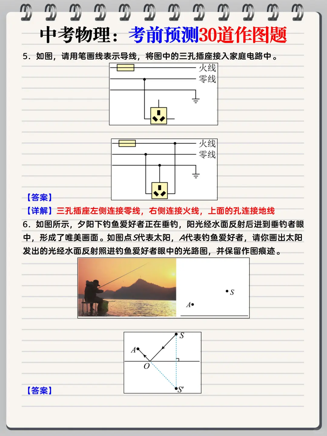 尖子班发的：中考物理常考30道作图题❗️ 第5张