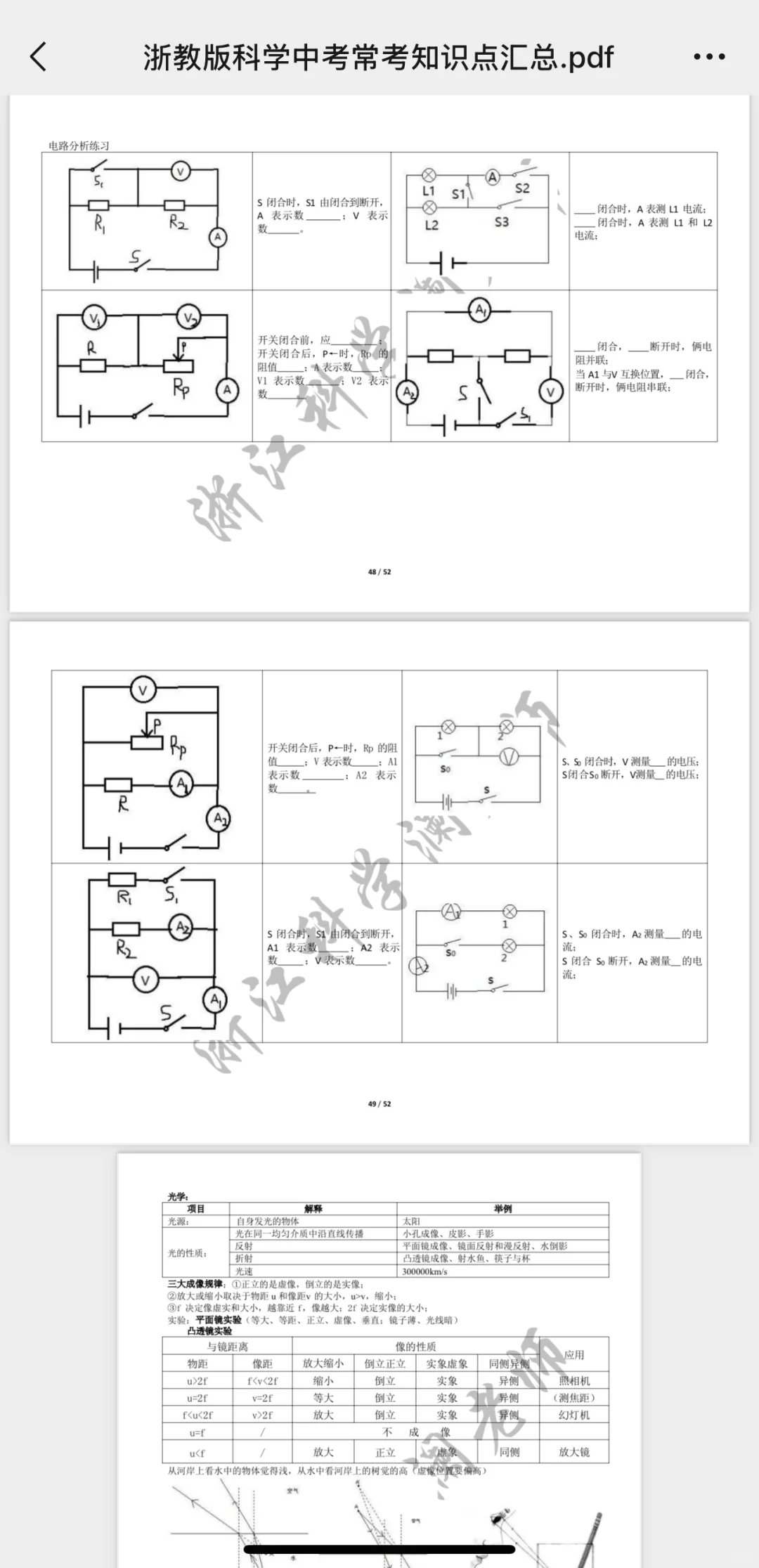 浙江中考科学最全提纲（52页） 第5张