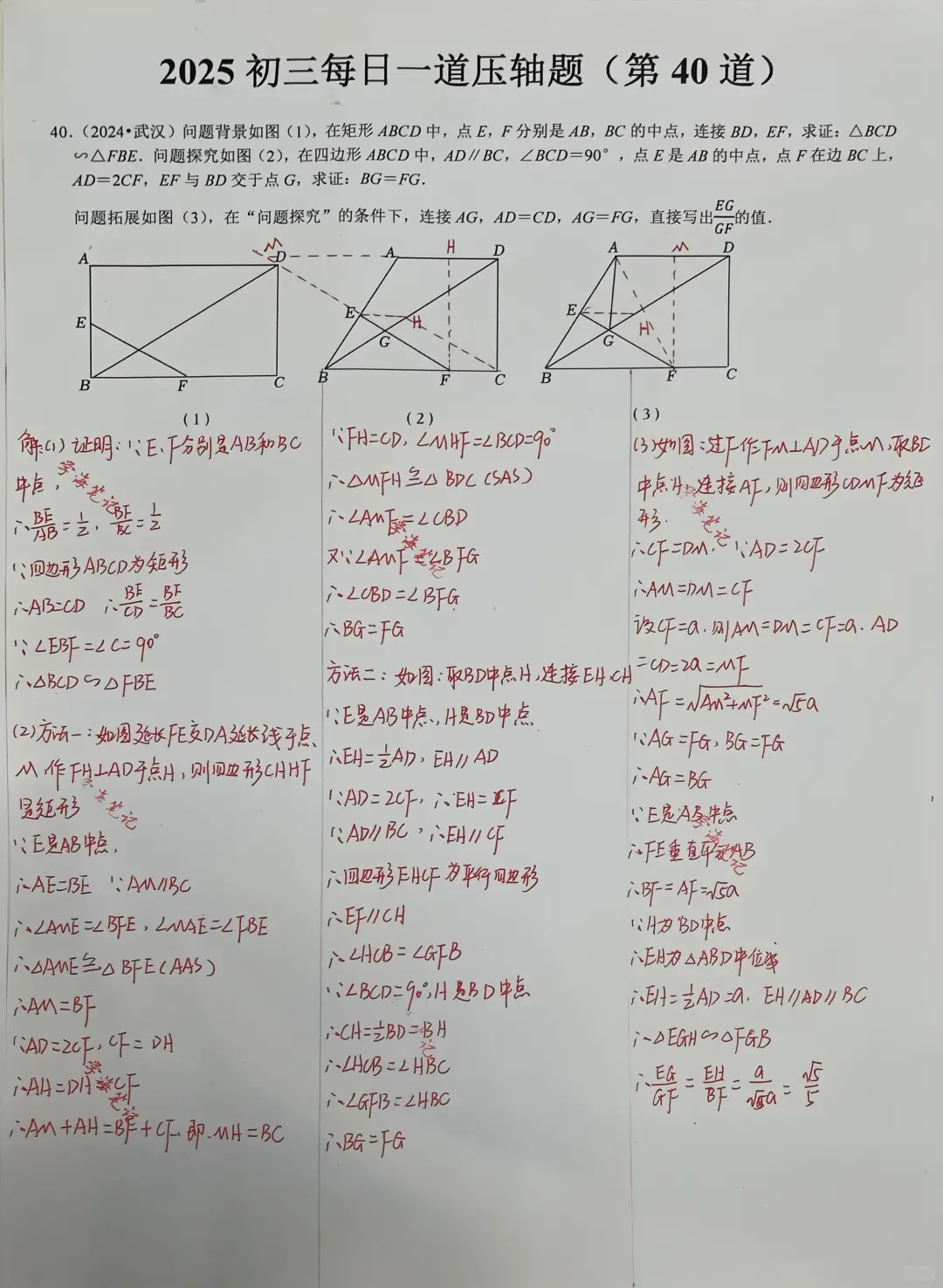 2025初三中考每日一道压轴题专练 第15张