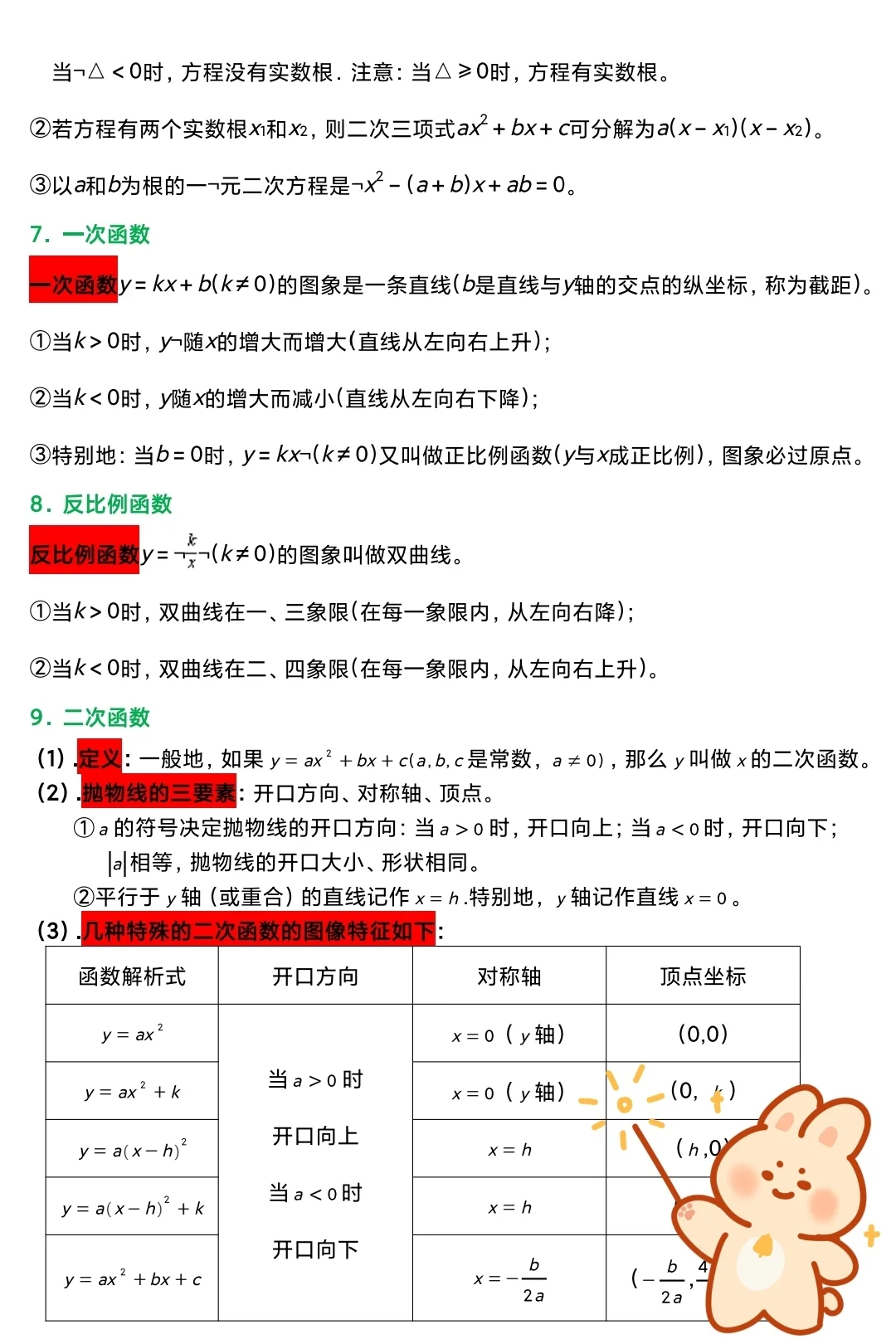 中考数学公式大全——必备、必会 第4张