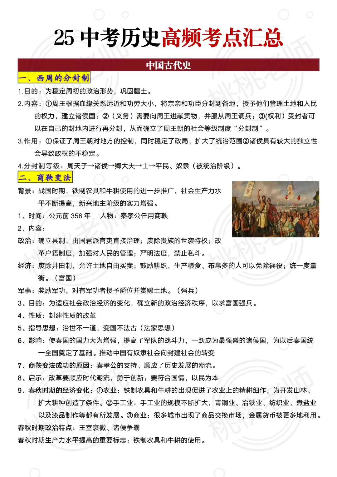 25届中考历史总复习提纲（详细版） 第4张