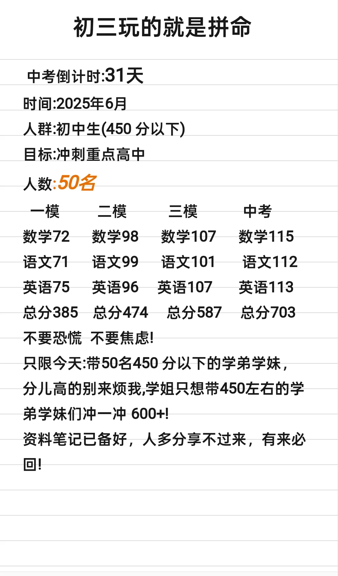 假如我从5月14号开始拼命中考！！ 第1张