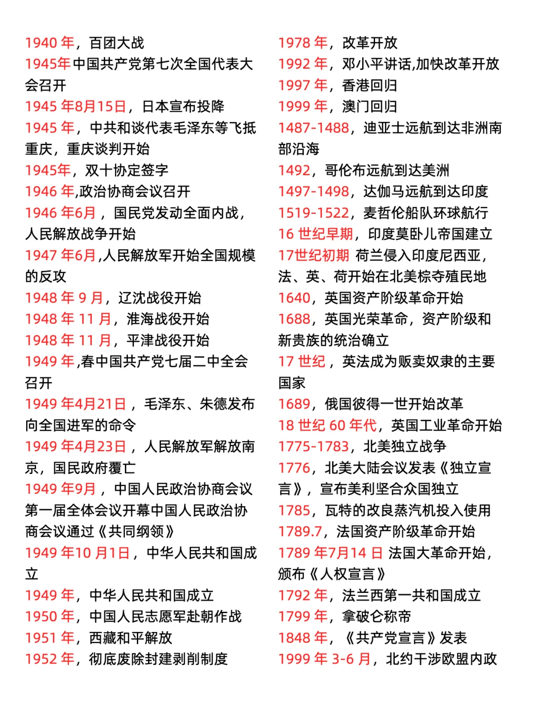 2025中考历史，历史时间轴大全！ 第1张