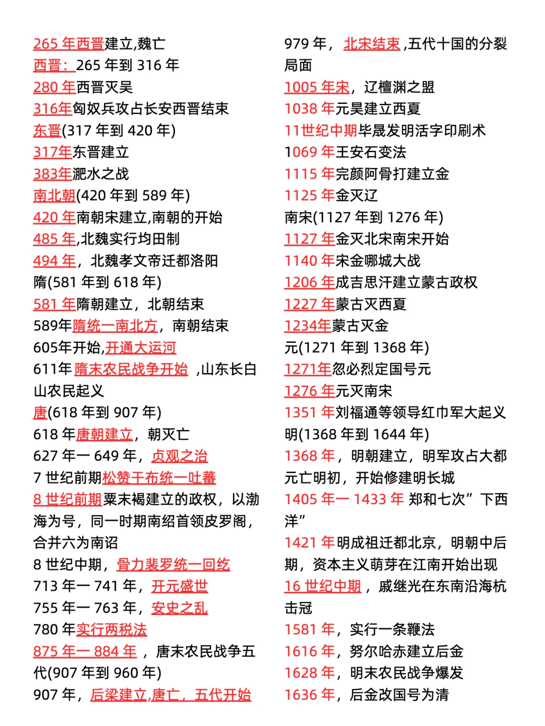 2025中考历史，历史时间轴大全！ 第4张