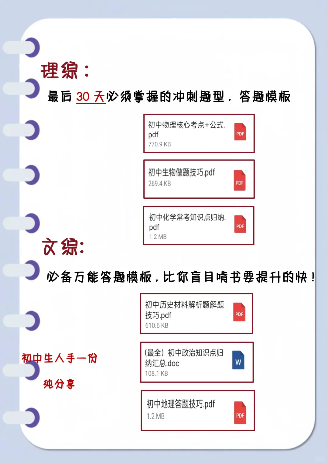 初三生，玩命30天逆袭上重高！！ 第6张
