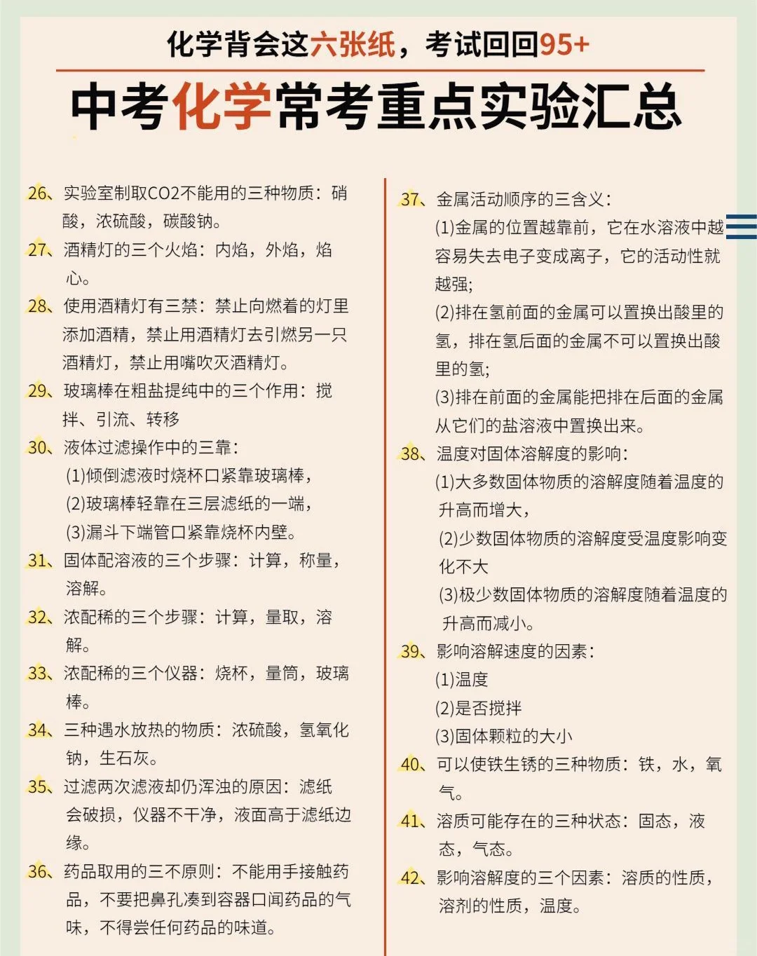 中考化学全册常考知识点汇总 第5张