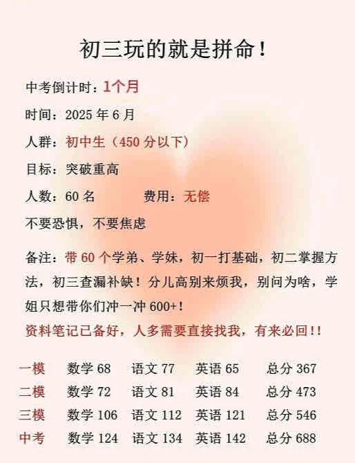 假如你从5月18号开始准备中考！ 第1张