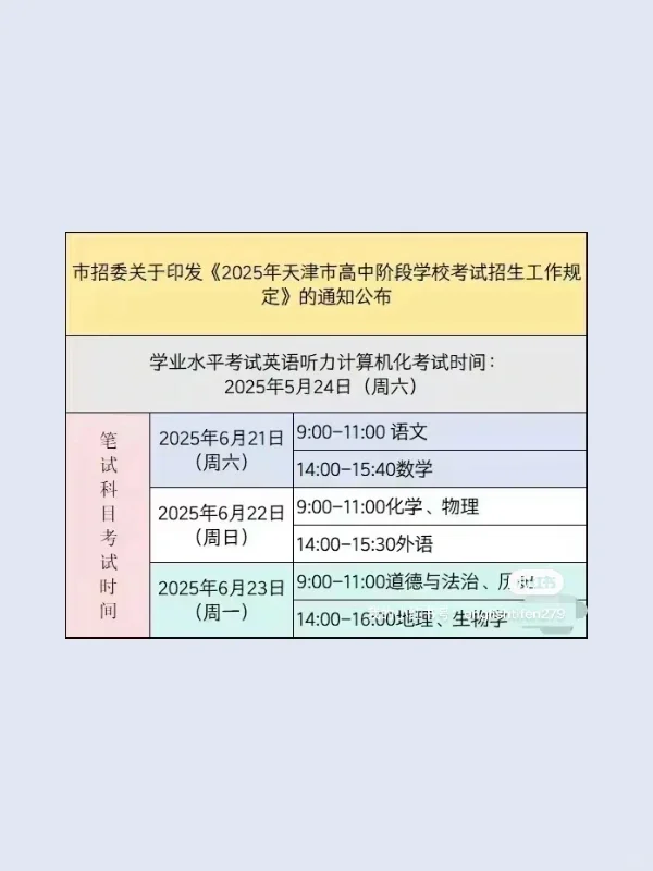 2025年全国各地中考时间 第1张