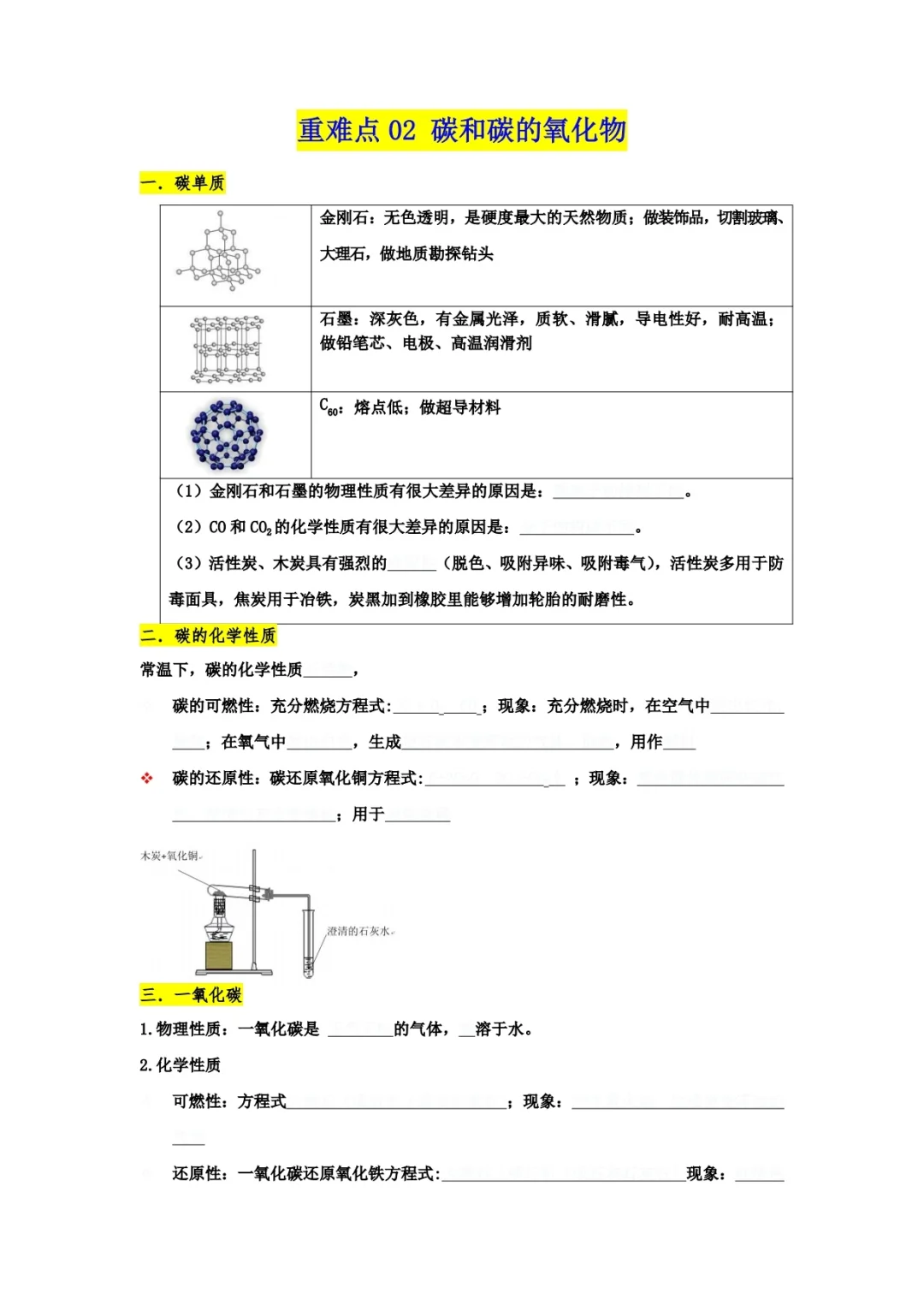 中考化学知识点查漏补缺 第5张