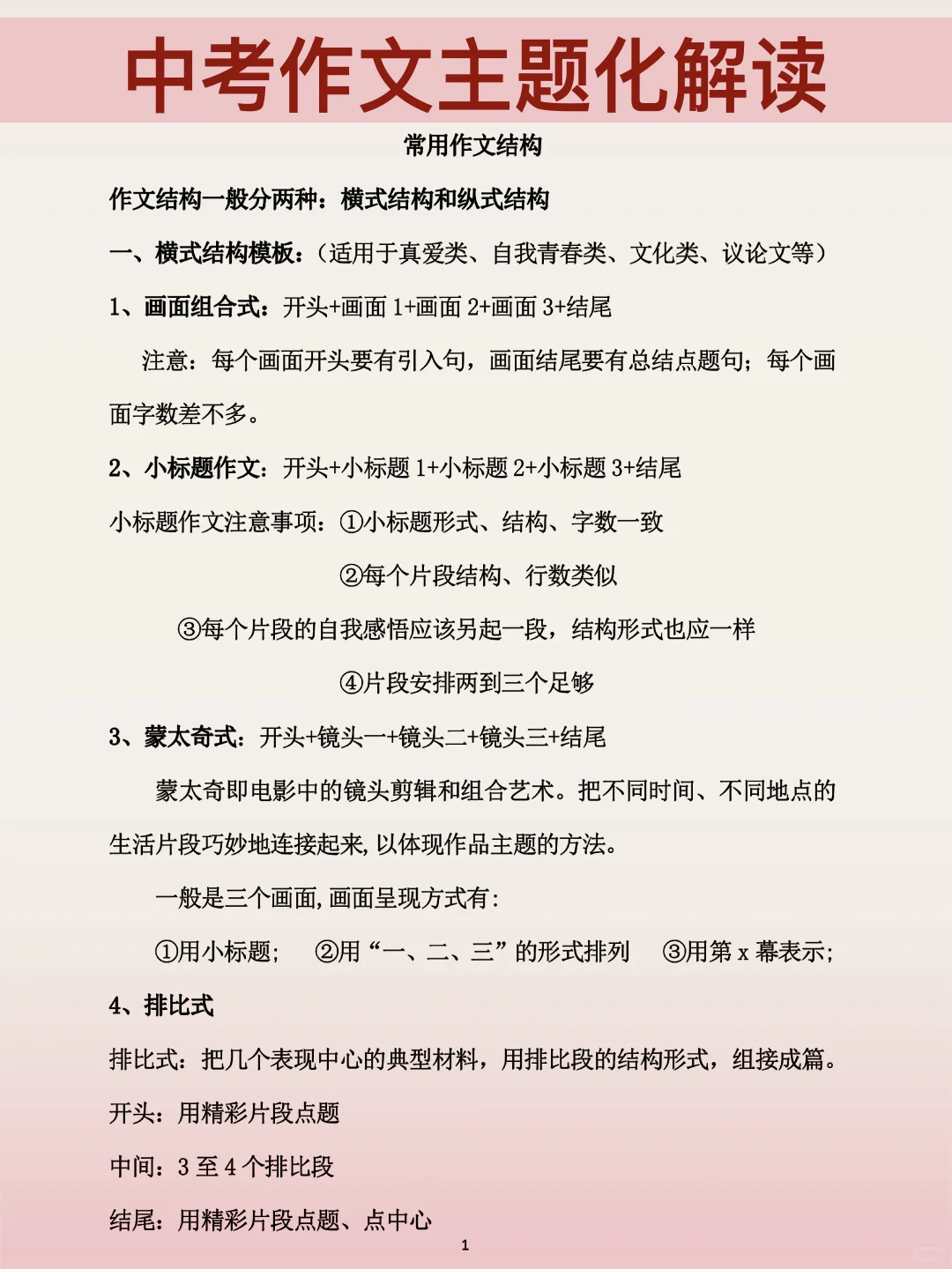 中考作文八大热门主题-写作模版和优秀范文 第3张