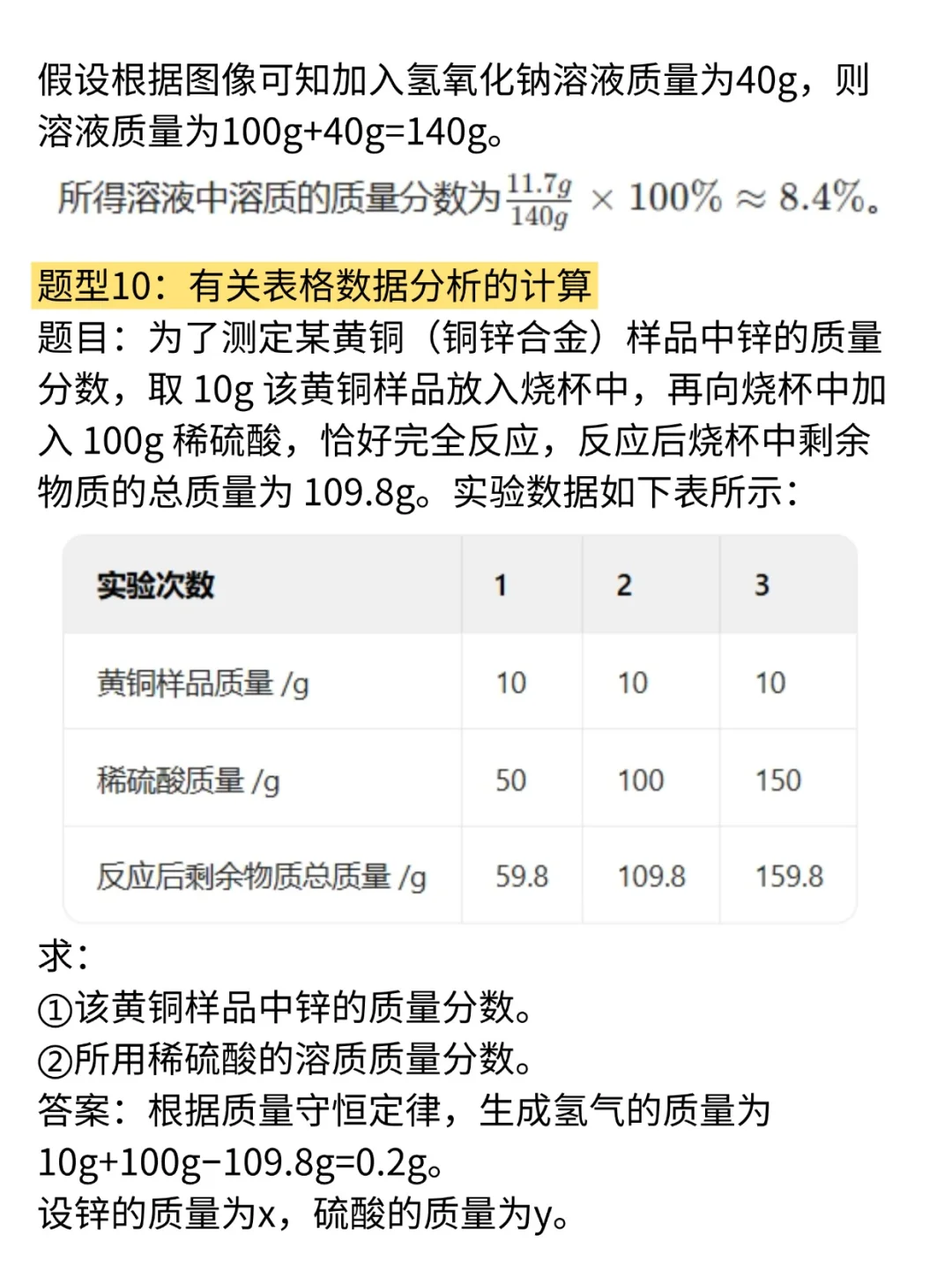 中考化学计算常考 10 大题型揭秘📚 第8张