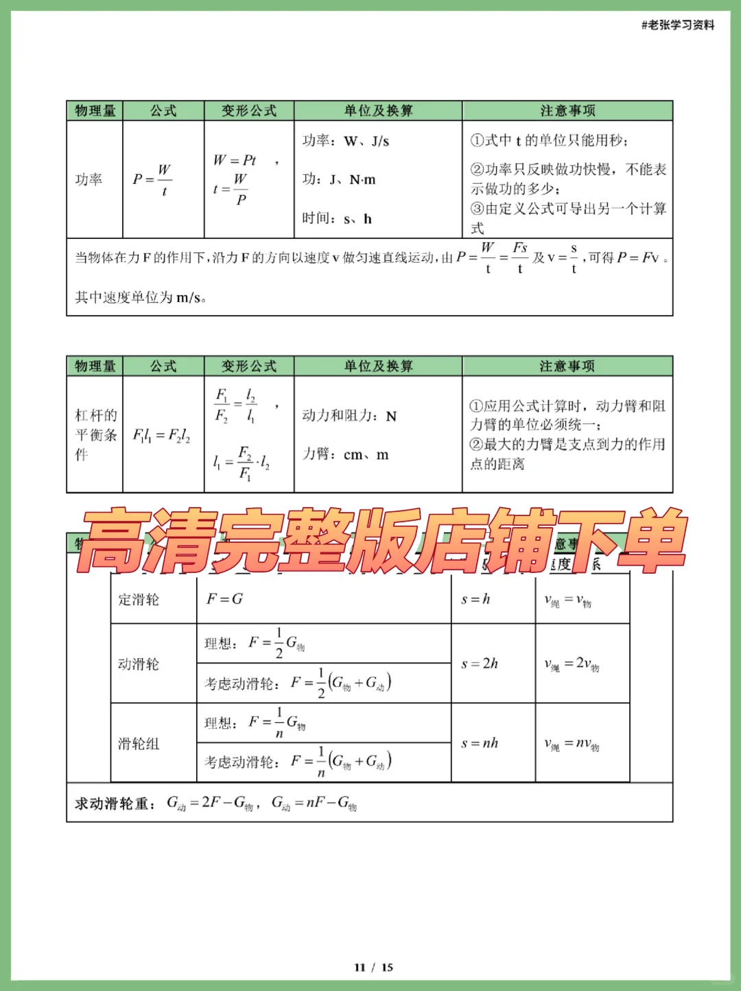 25年中考物理100个必考知识点，抓紧背🔥 第1张