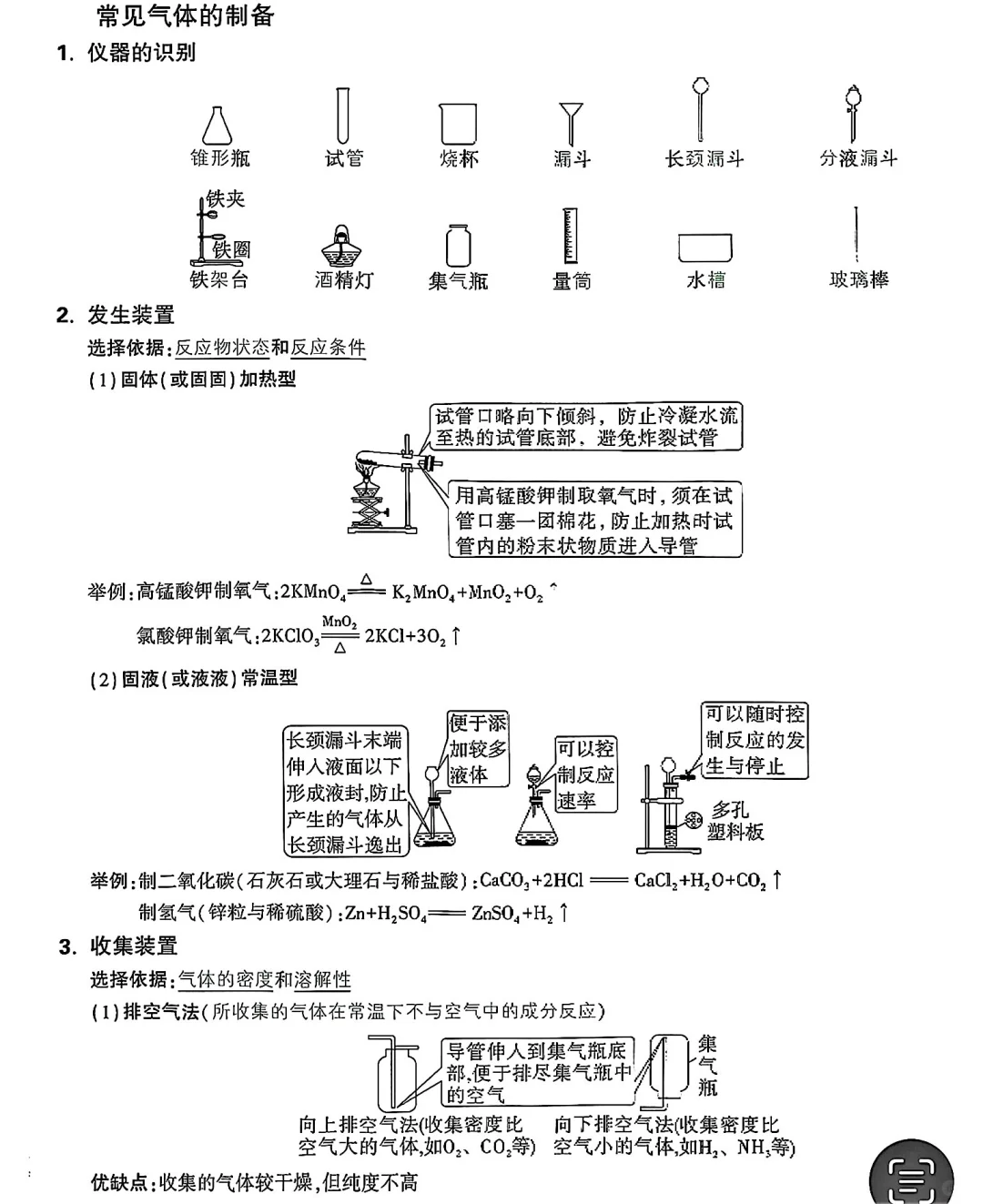中考化学制取气体必考知识点 第5张