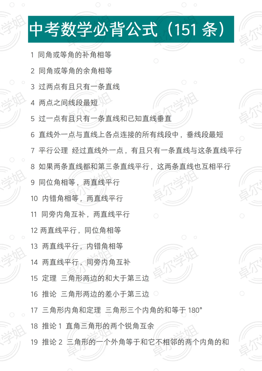 端午放心玩!6月中考数学裸考的人✅急救版 第1张 端午放心玩!6月中考数学裸考的人✅急救版 第1张