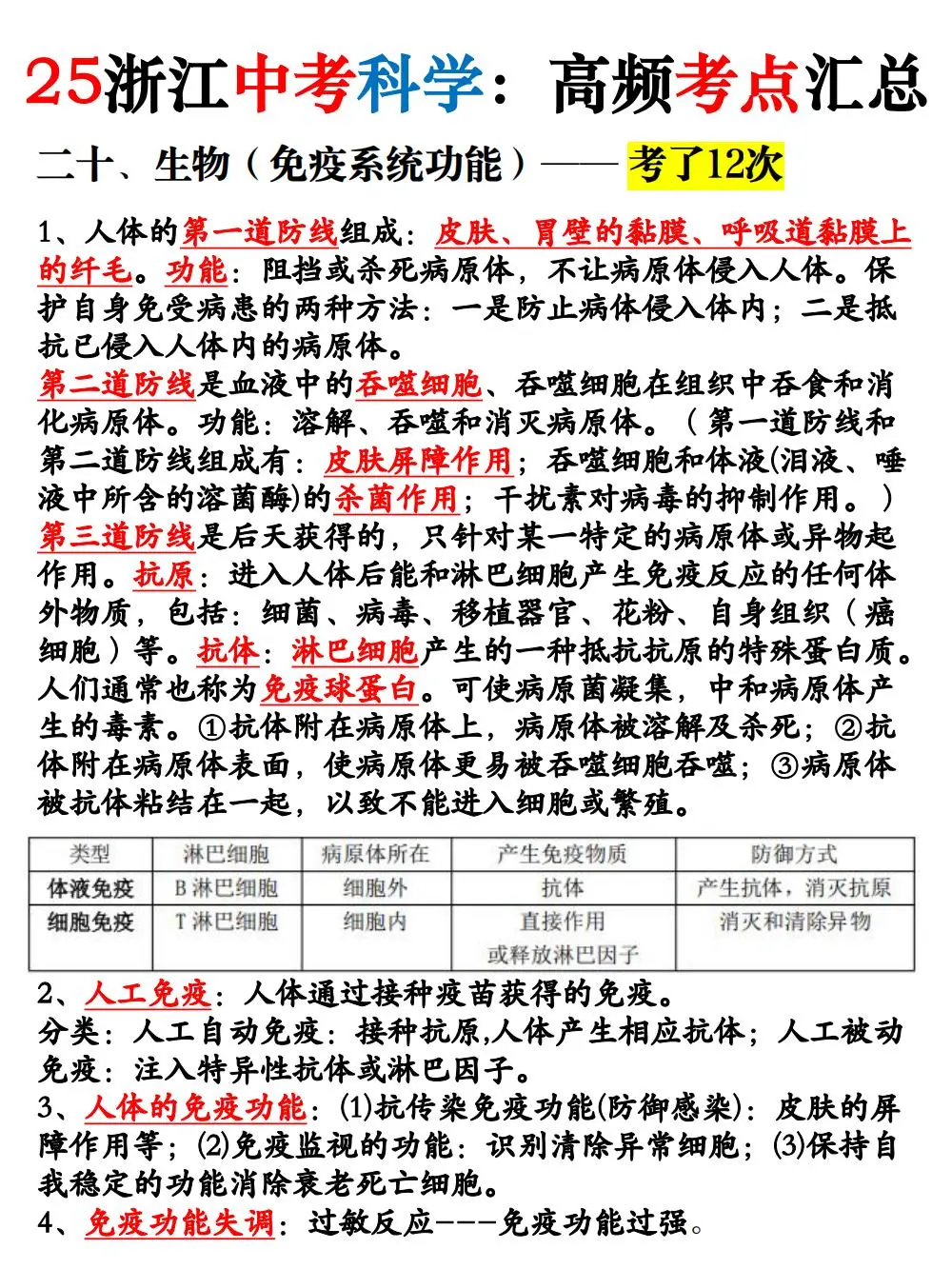 别裸考！25浙江中考科学高频考点背完98分！ 第12张