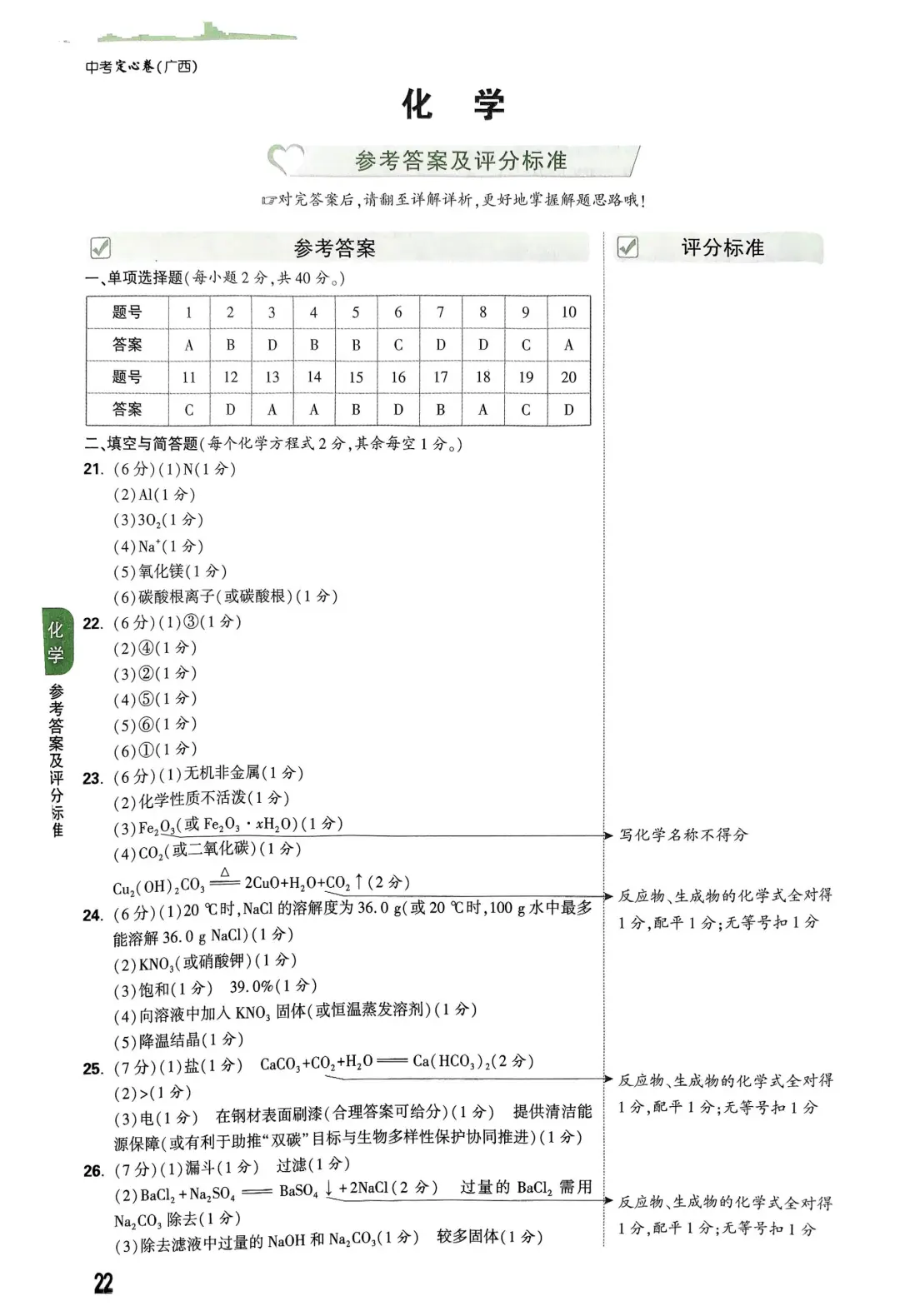 2025年广西中考定心卷 化学 第9张