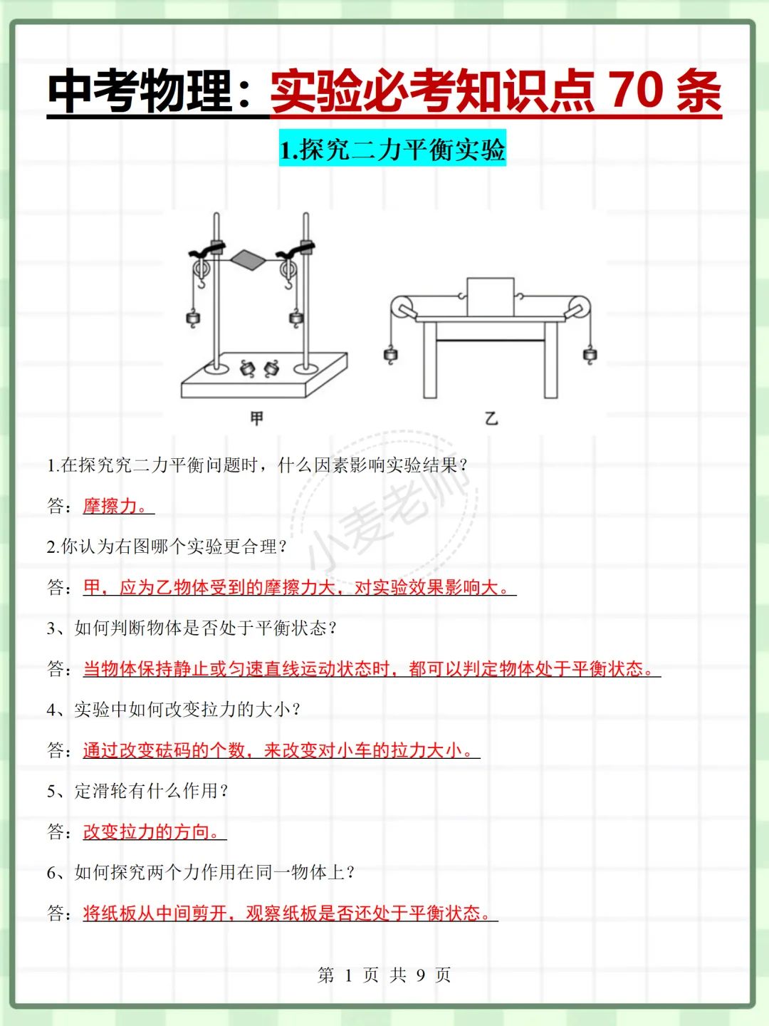 25中考物理满分技巧㊙️考前抱佛脚❗️直接背❗️ 第7张