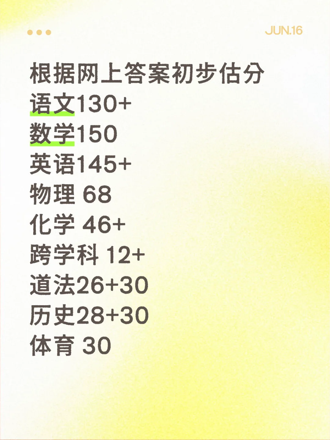中考估分后 放弃冲四校 第1张