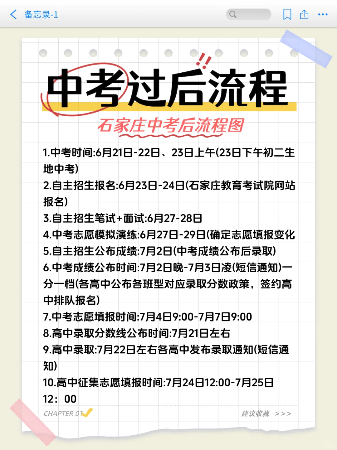 石家庄中考过后的流程，别走弯路！ 第1张