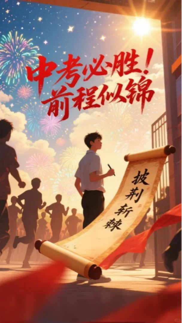 2025年中考加油图片祝福壁纸 第6张