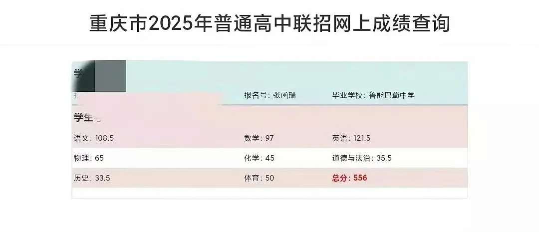 没想到四代小孩中考成绩考挺好 第5张
