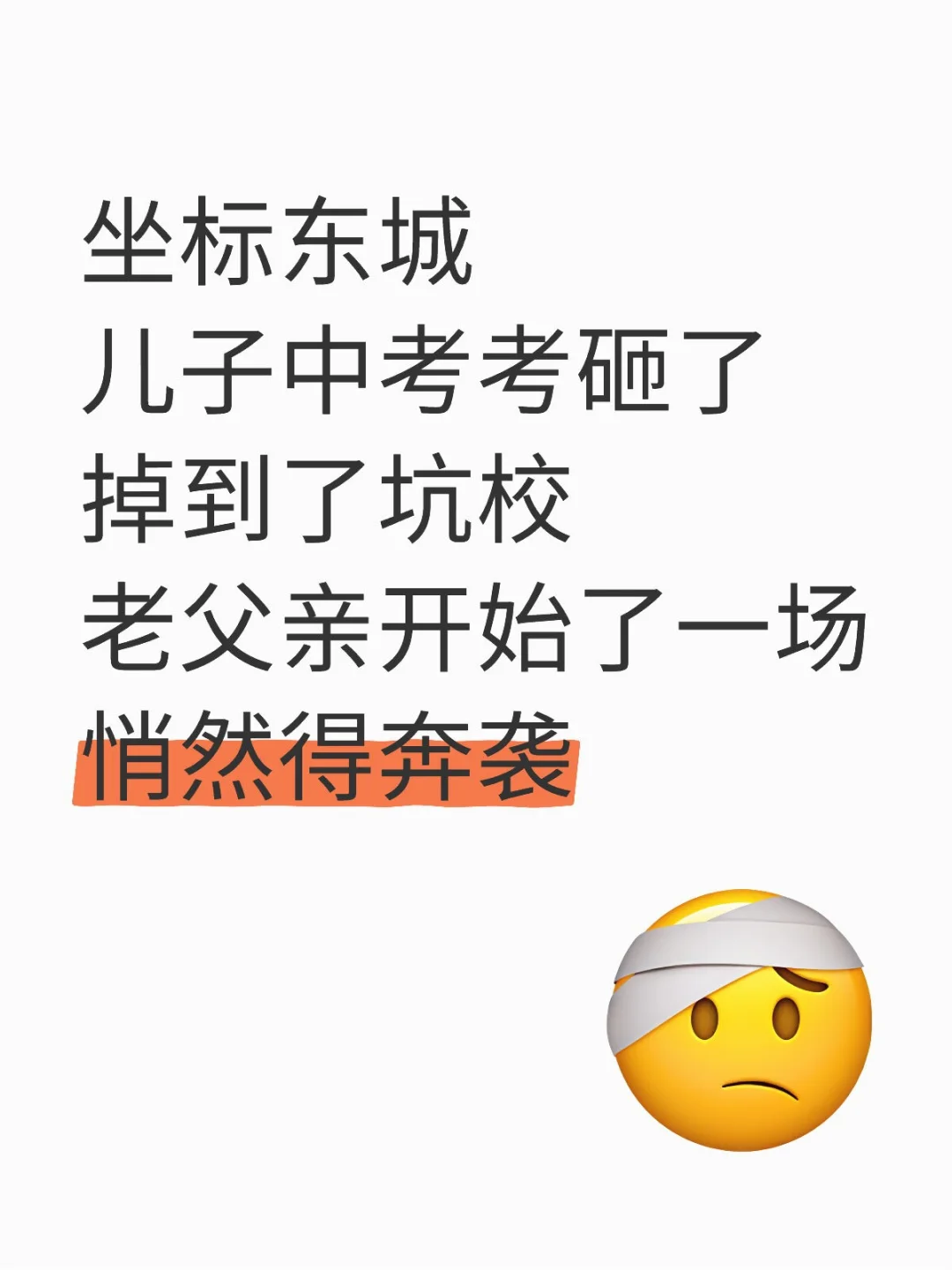 坐标东城儿子中考掉到坑校，老父亲开始冲锋 第1张