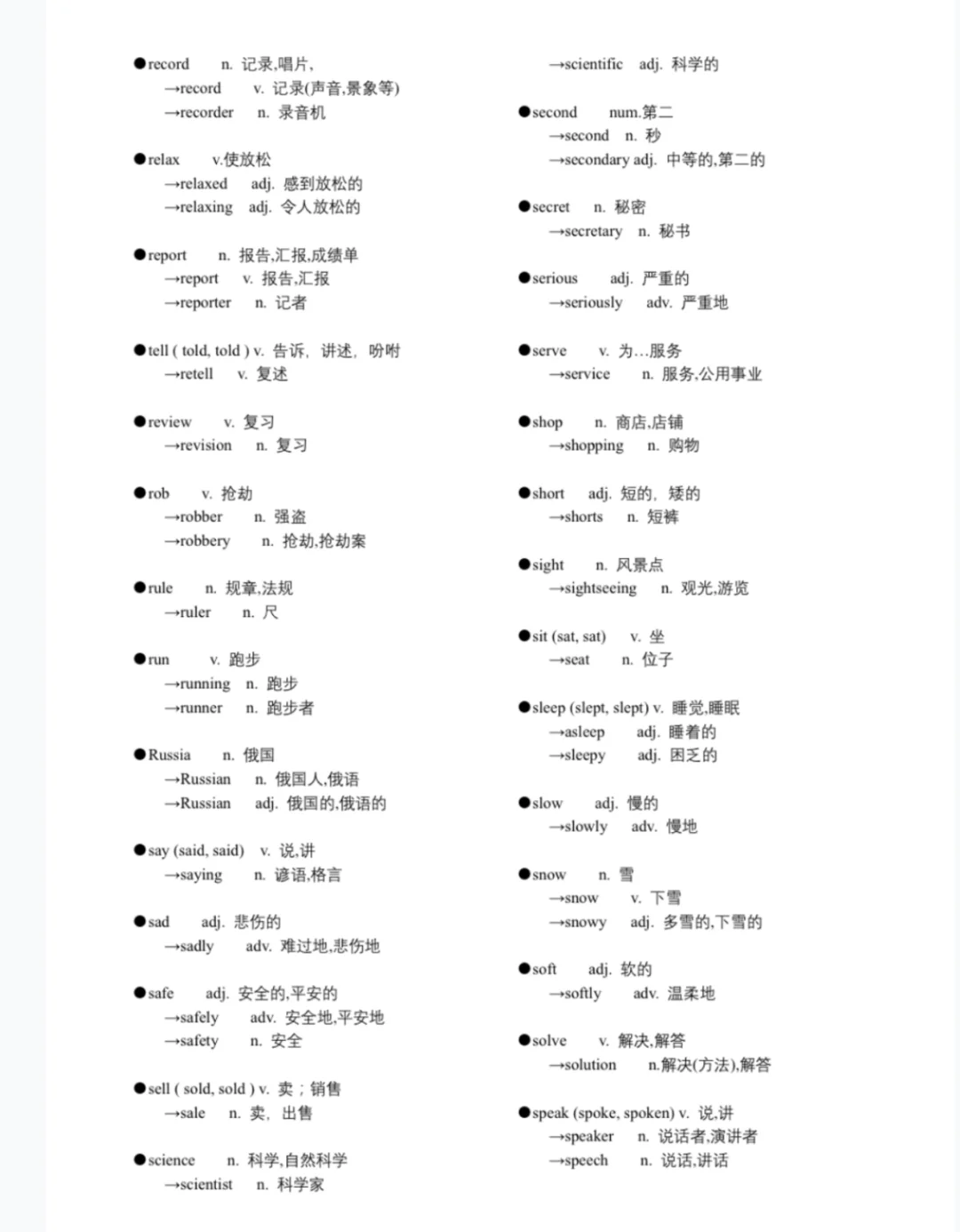 中考英语高频词汇（词性）变换合集 第5张