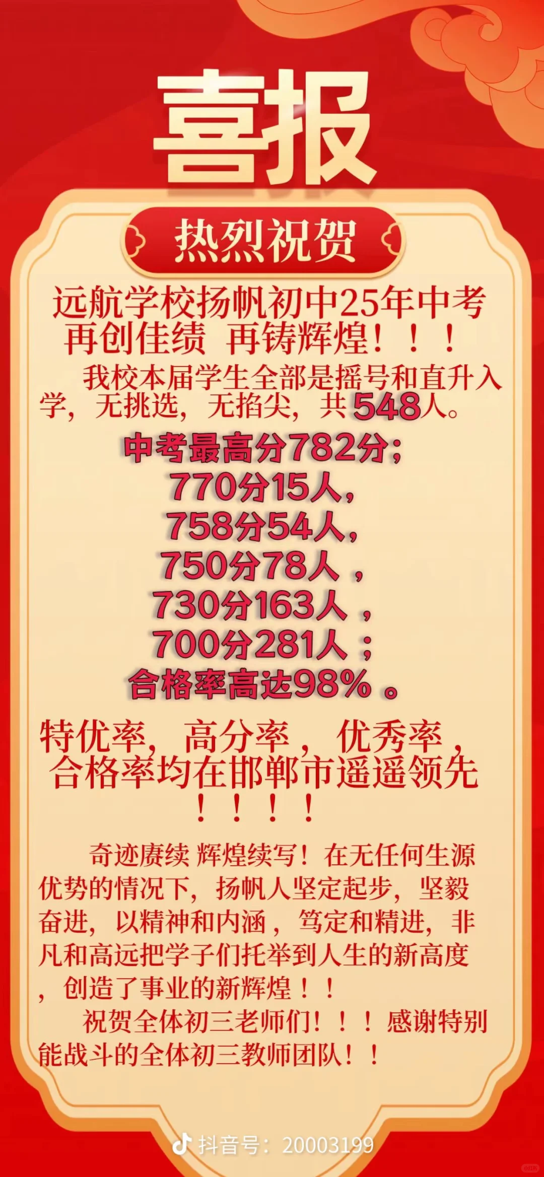邯郸中考成绩排行榜 第4张