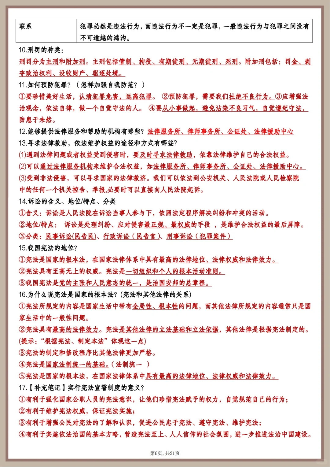 2025年中考道德与法治复习答题必背100问 第7张