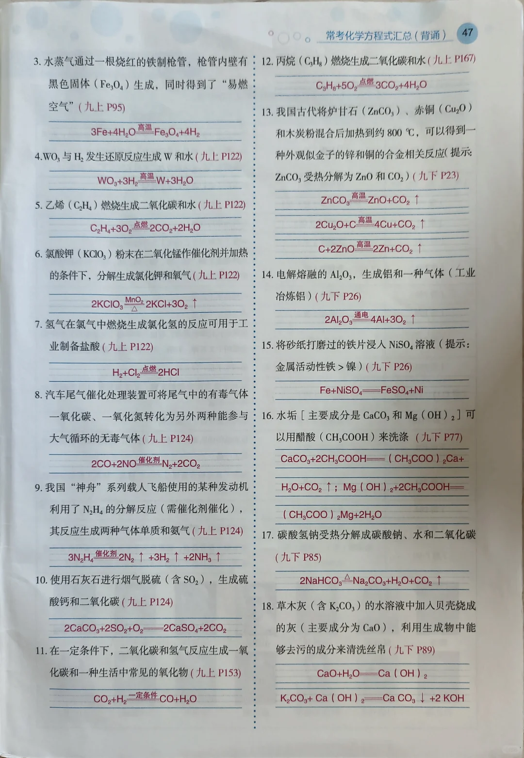 中考化学常用方程式 第6张