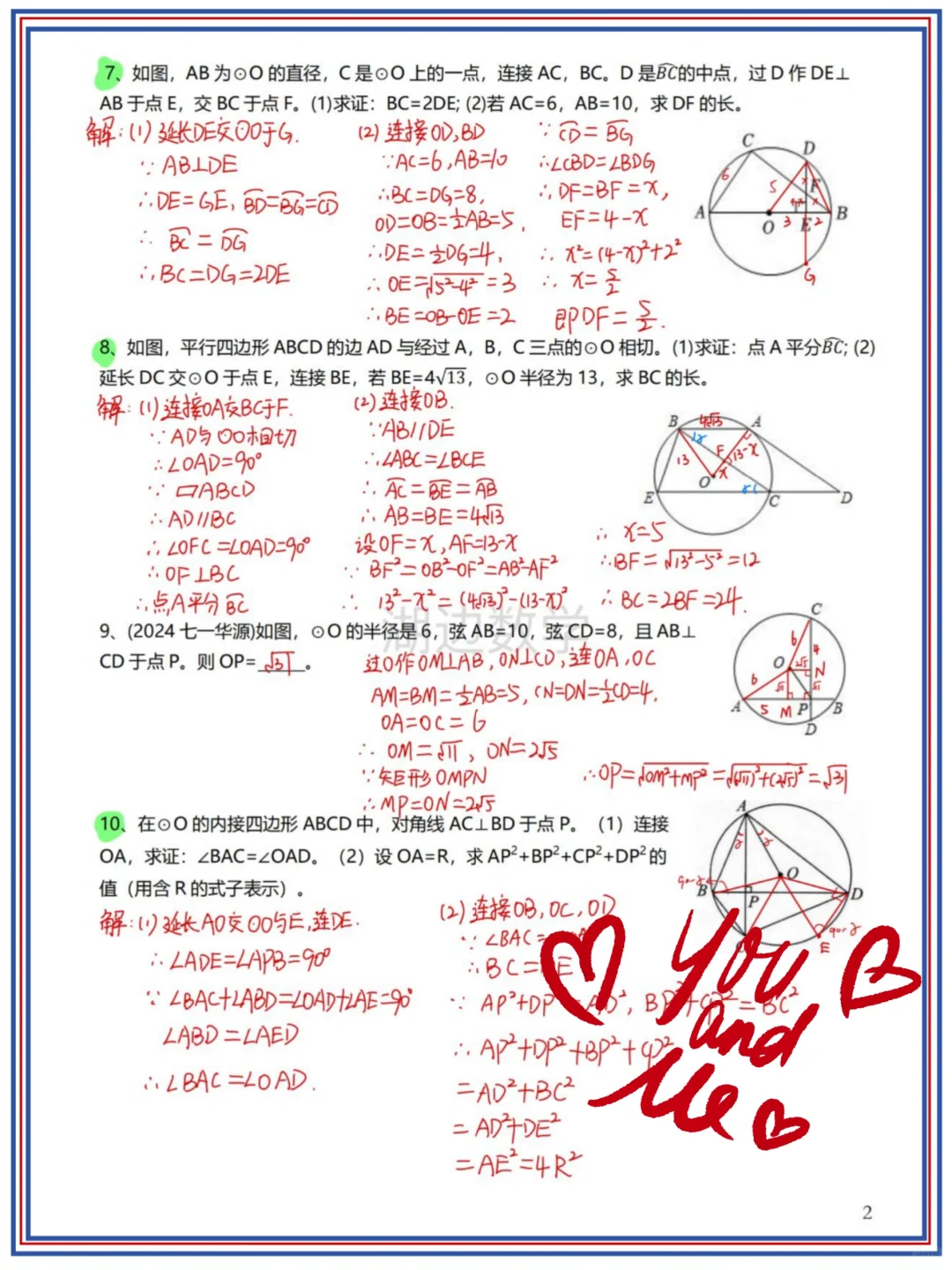 初中数学，我们九个老师整理的圆的模型集合 第4张