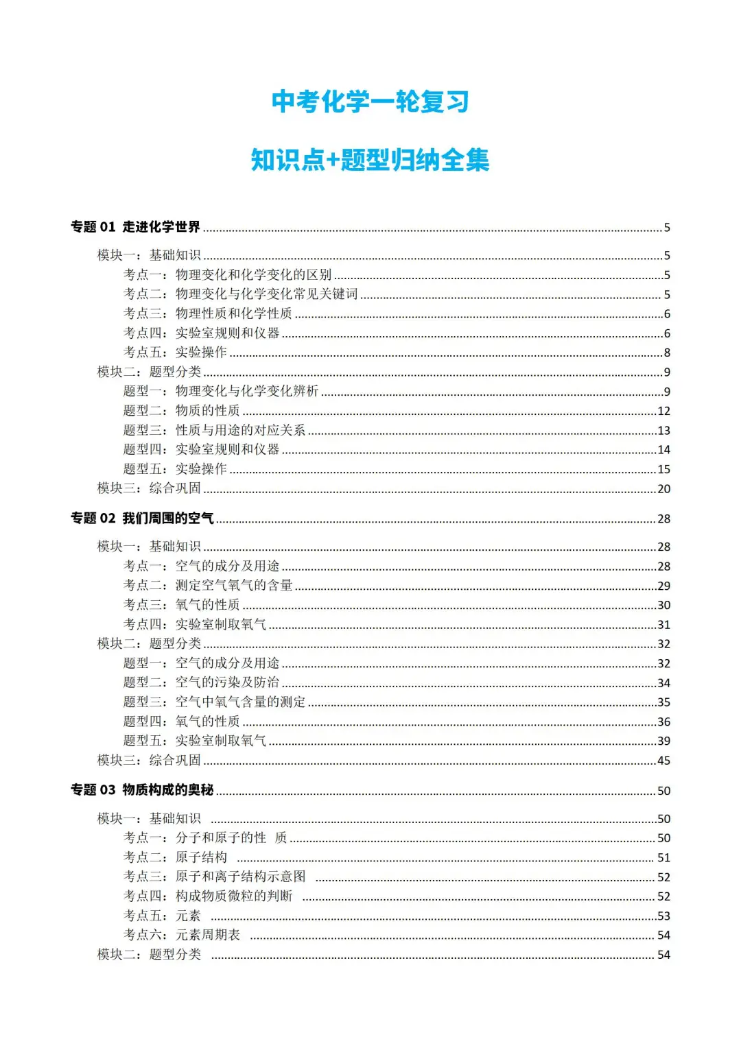 初三中考化学一轮复习知识点题型分类全攻略 第3张