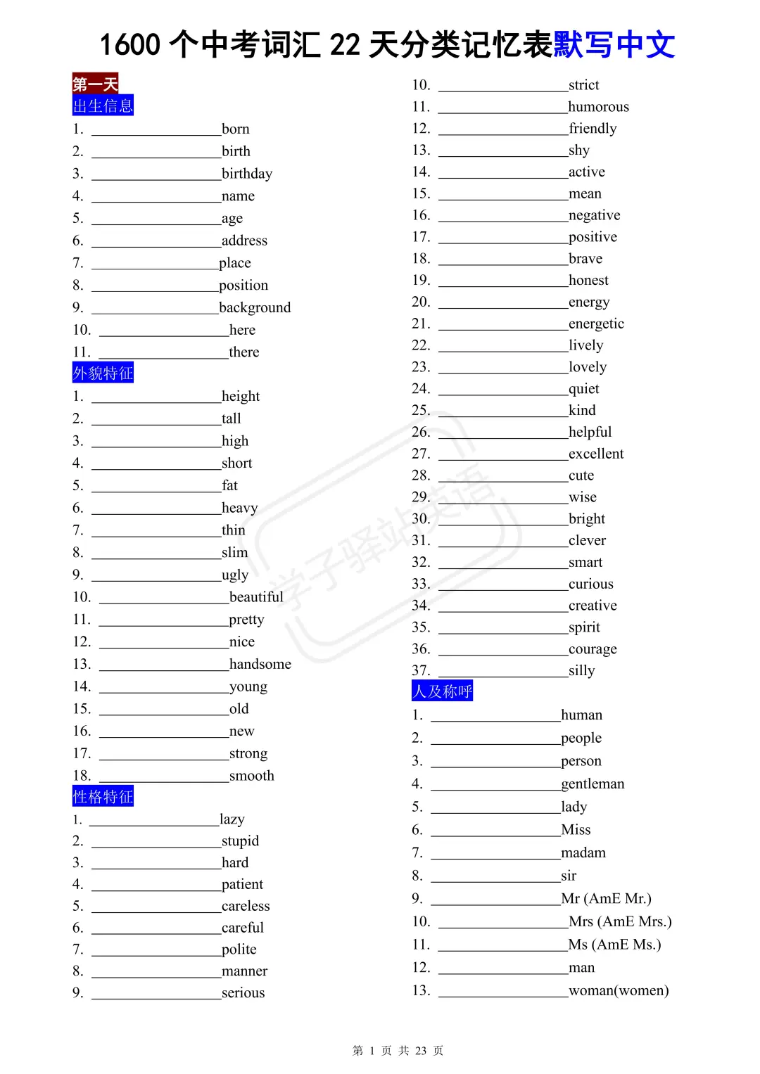 中考英语终极冲刺！ 3周背完这1600词！ 第13张