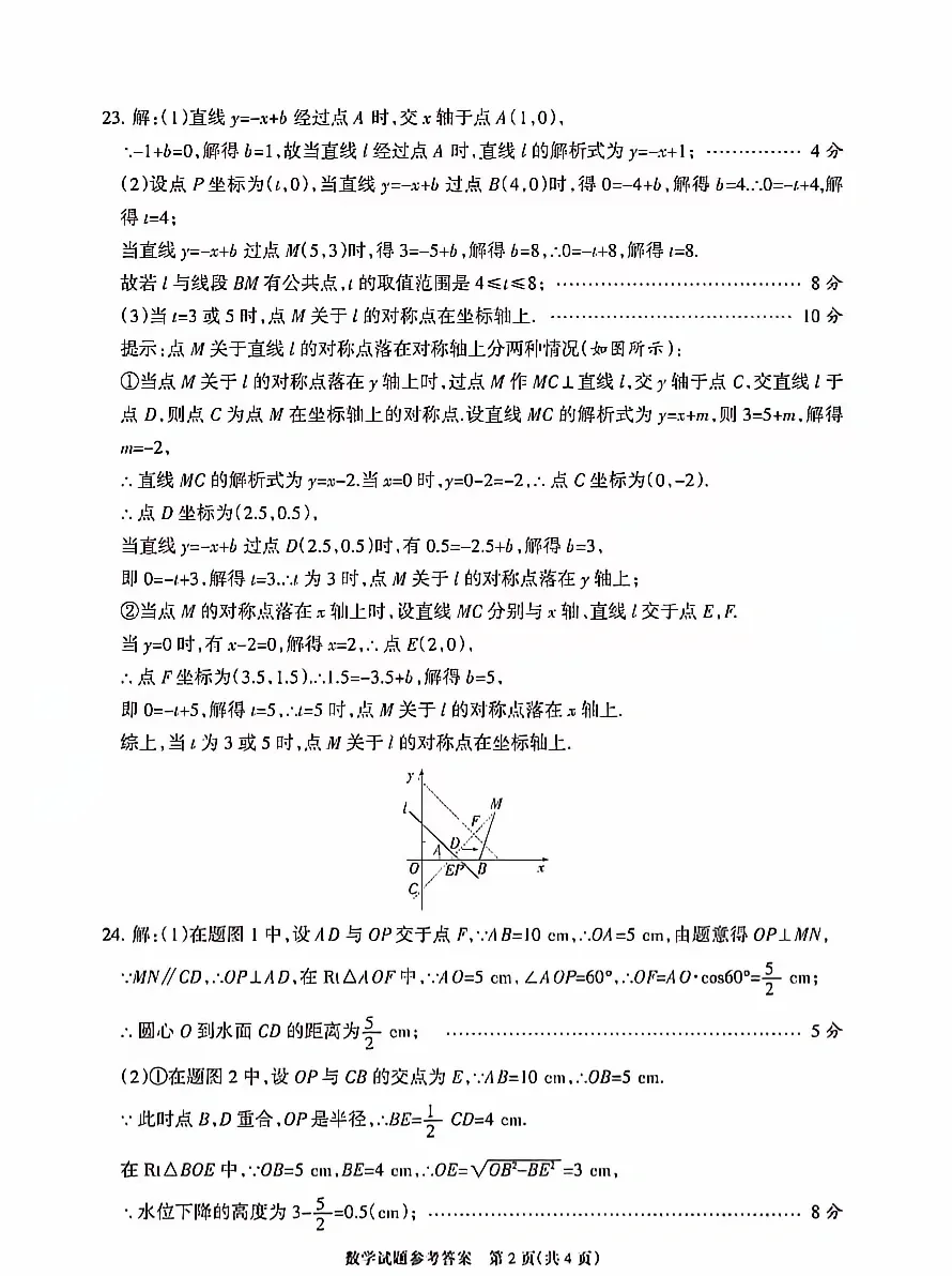 2024年5月河北省邯郸市部分学校中考数学模拟 第11张