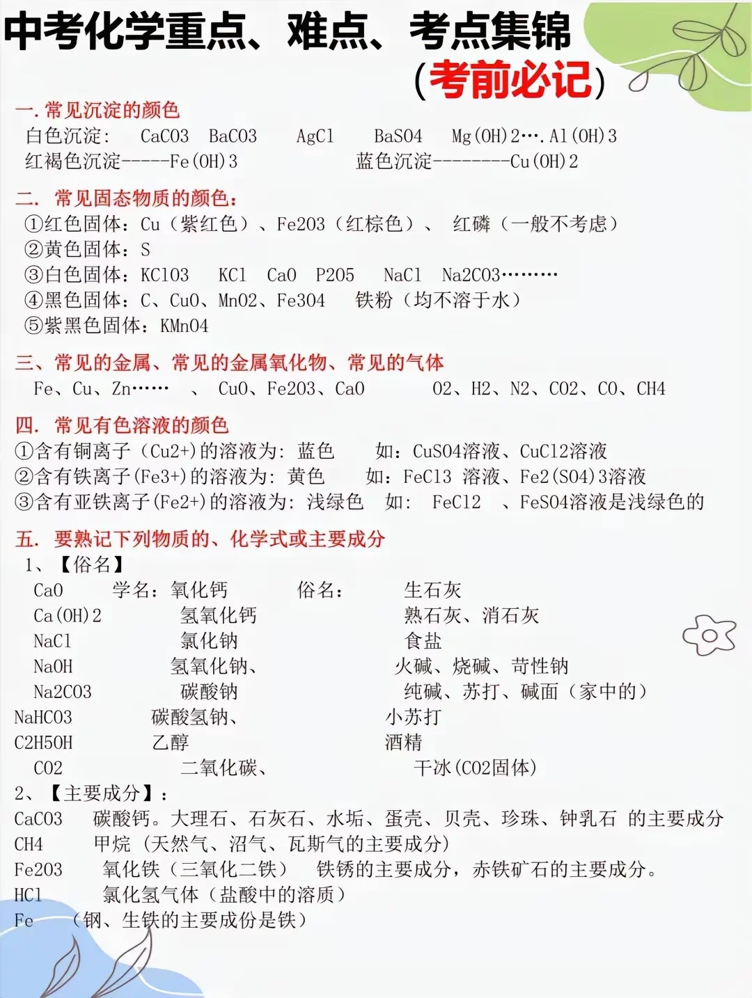 中考化学快来临时抱佛脚啊！ 第2张