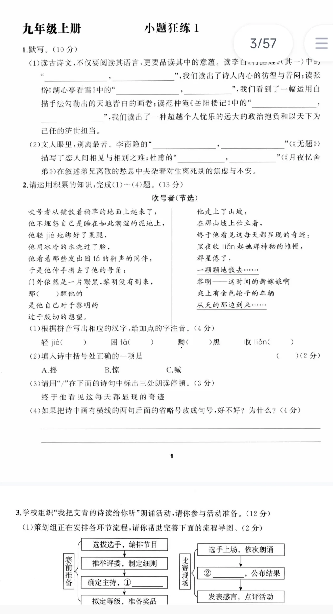 九年级语文花开拓展阅读 2026新版 直击中考 第14张