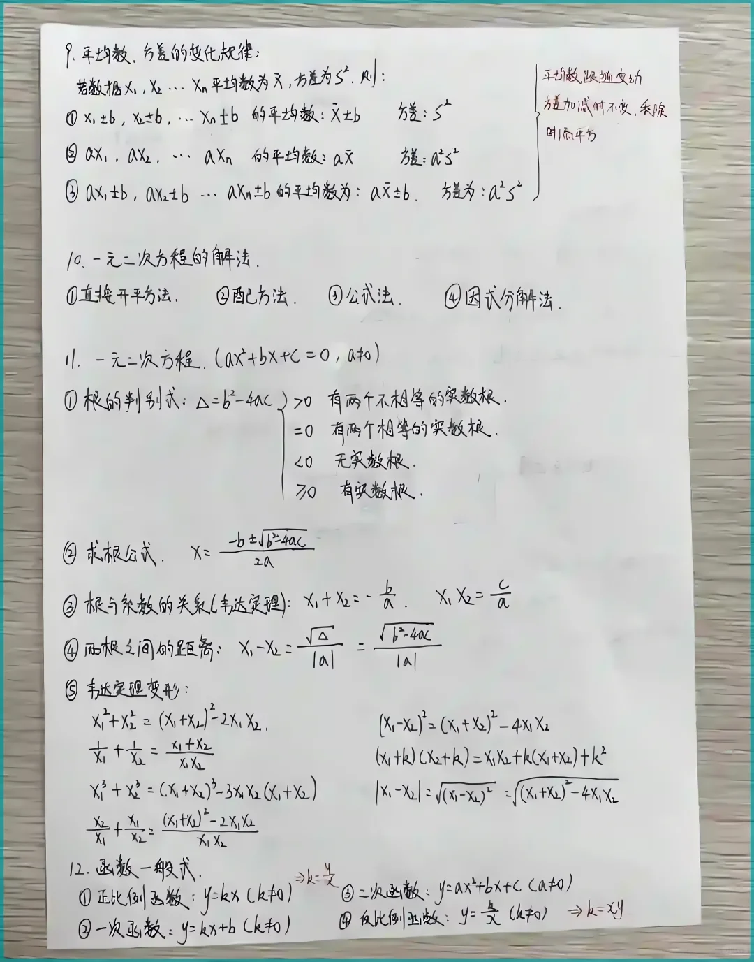中考数学考前必背知识点 第4张