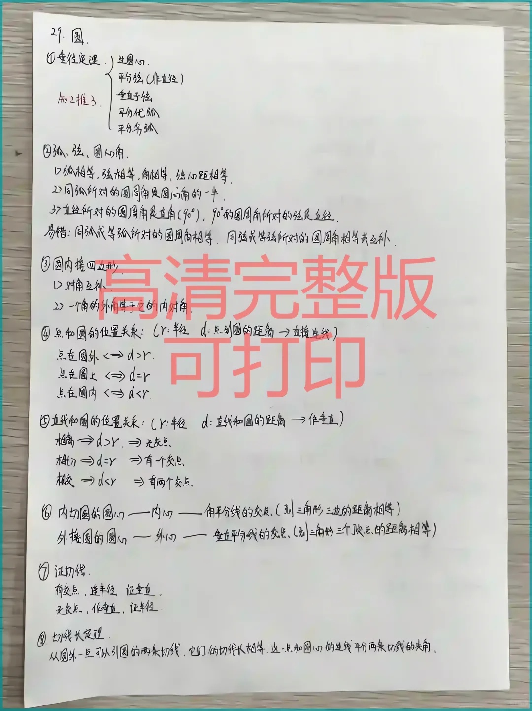 中考数学考前必背知识点 第1张