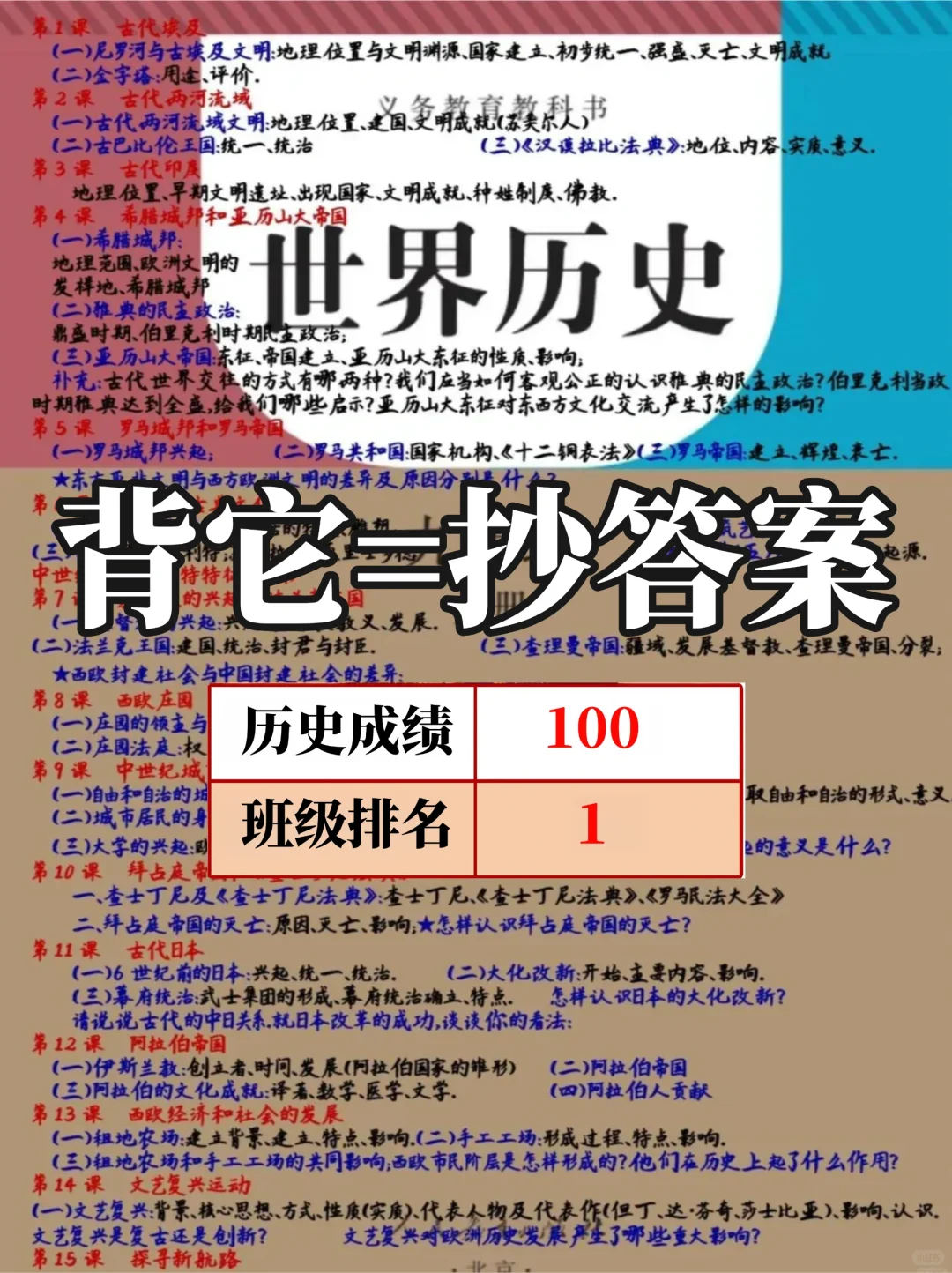 新九上历史重难考点94个，吃透稳稳99+❗️ 第2张