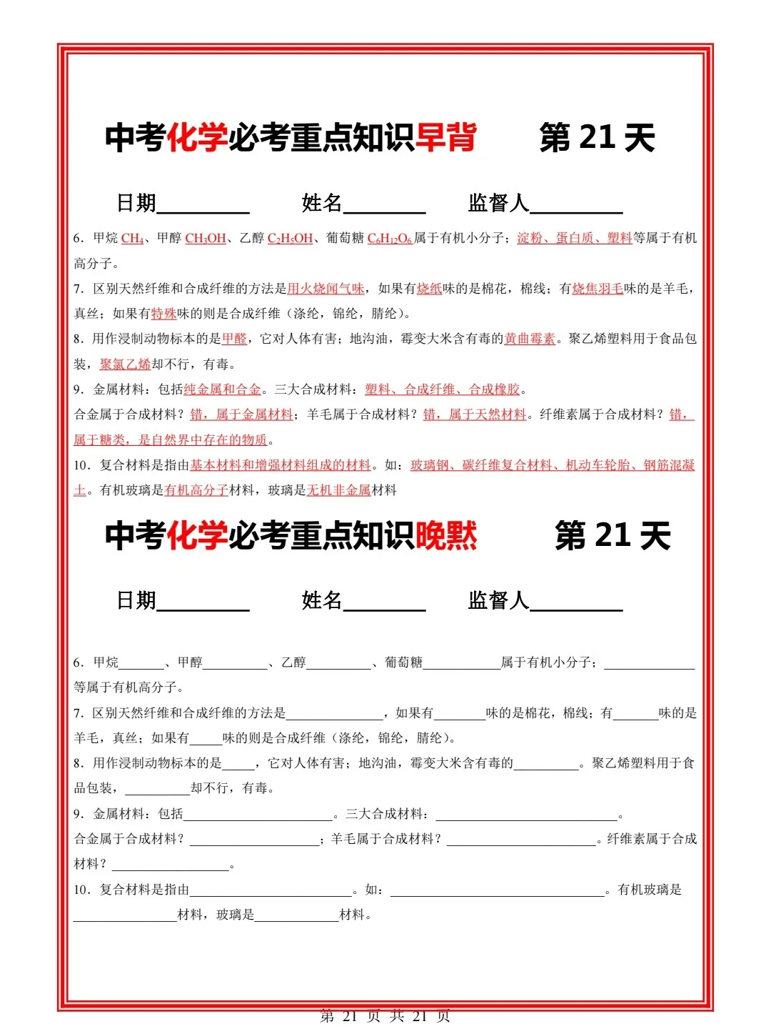 25新版化学有点难!!!考来考去就这21页 第1张