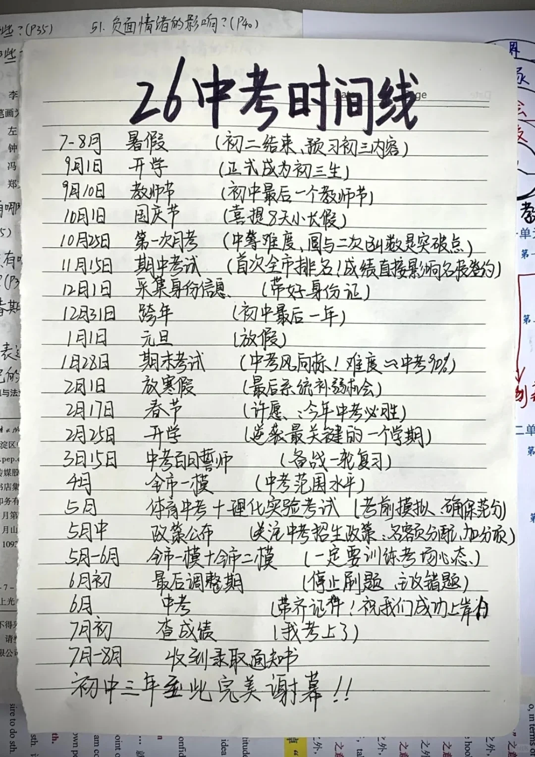 假如从8.6开始努力｜26届中考全过程‼️ 第2张